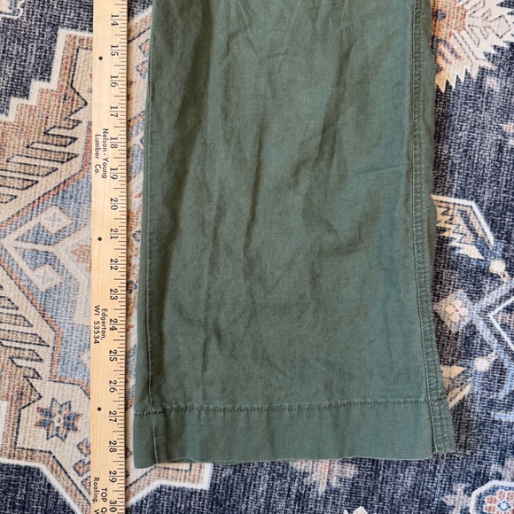 GAP Wide Leg Linen Cotton Blend Army Green High Rise Pants Women’s Size 4 - Picture 13 of 13